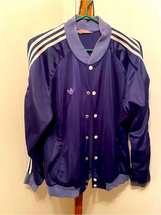 adidas Other - Vintage adidas Navy and White Satin Track Jacket